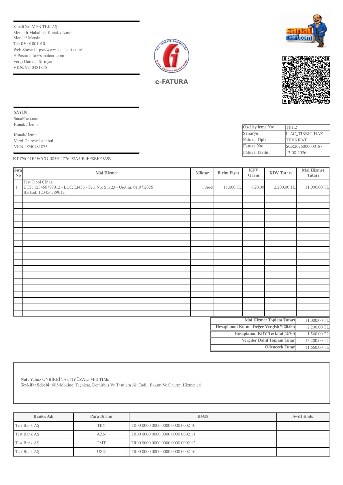 İlaç / Tıbbi Cihaz — Tevkifat