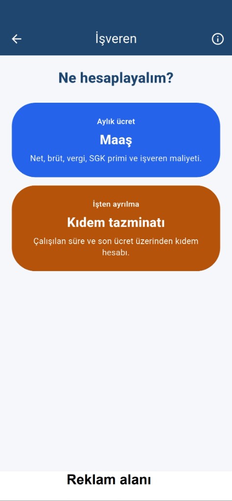 İşveren hesap seçimi